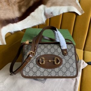 Gucci Horsebit 1955 Mini Bag 23 in Beige and Brown