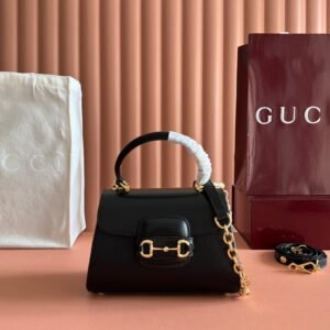 Gucci Horsebit 1955 Bag 22 in Black Gold