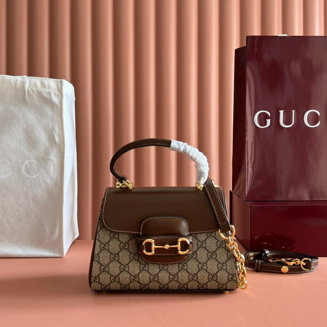 Gucci Horsebit 1955 Bag 22 in Brown Beige