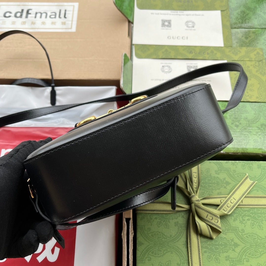 Gucci Horsebit 1955 Bag 20 in Black and Gold - Afbeelding 4
