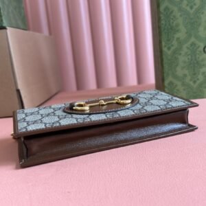 Alternative view of Gucci Horsebit 1955 Wallet on Chain (WOC) in Brown Beige Gold