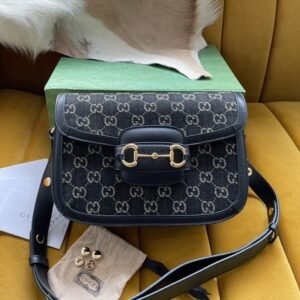 Gucci Horsebit 1955 Black Denim in Medium