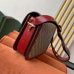 Alternative view of Gucci Horsebit 1955 Beige Canvas Red Gold in Medium