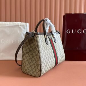Alternative view of Gucci Ophidia Handbag in Beige Brown Canvas