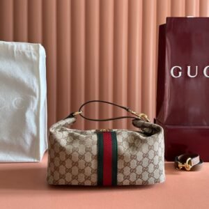 Gucci Vanity Top Handle Bag Brown Beige