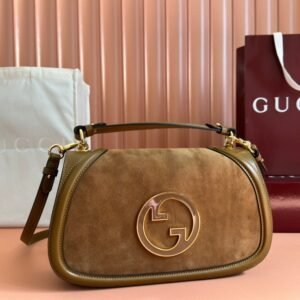Gucci Blondie Shoulder Bag in Brown Suede