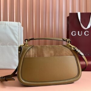 Alternative view of Gucci Blondie Shoulder Bag in Brown Suede