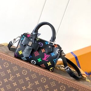 Louis Vuitton x Takashi Murakami Black Colorful Monogram Speedy Bag