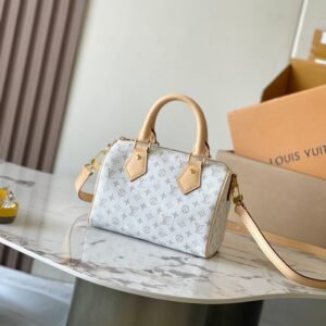 Louis Vuitton Speedy Bag in White and Beige Monogram Jacquard