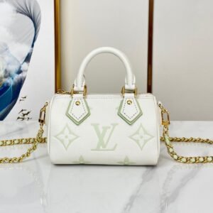Louis Vuitton Speedy Nano Bag White Latte Gold