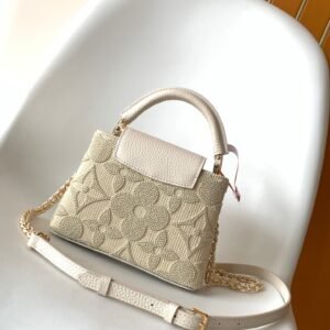Alternative view of Louis Vuitton Capucines in Vanilla Colored Embroidered Canvas