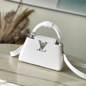 Louis Vuitton Capucines in White Silver