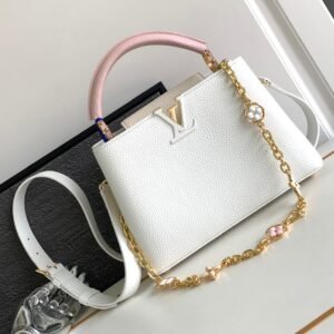 Louis Vuitton Capucines in White Pink