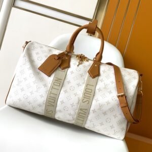 Louis Vuitton Keepall Bandouliere 45 in White Monogram
