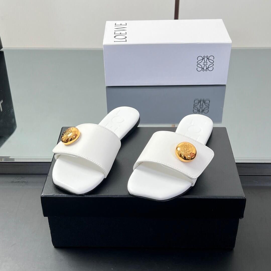 Loewe Sandals in White Gold - Afbeelding 6
