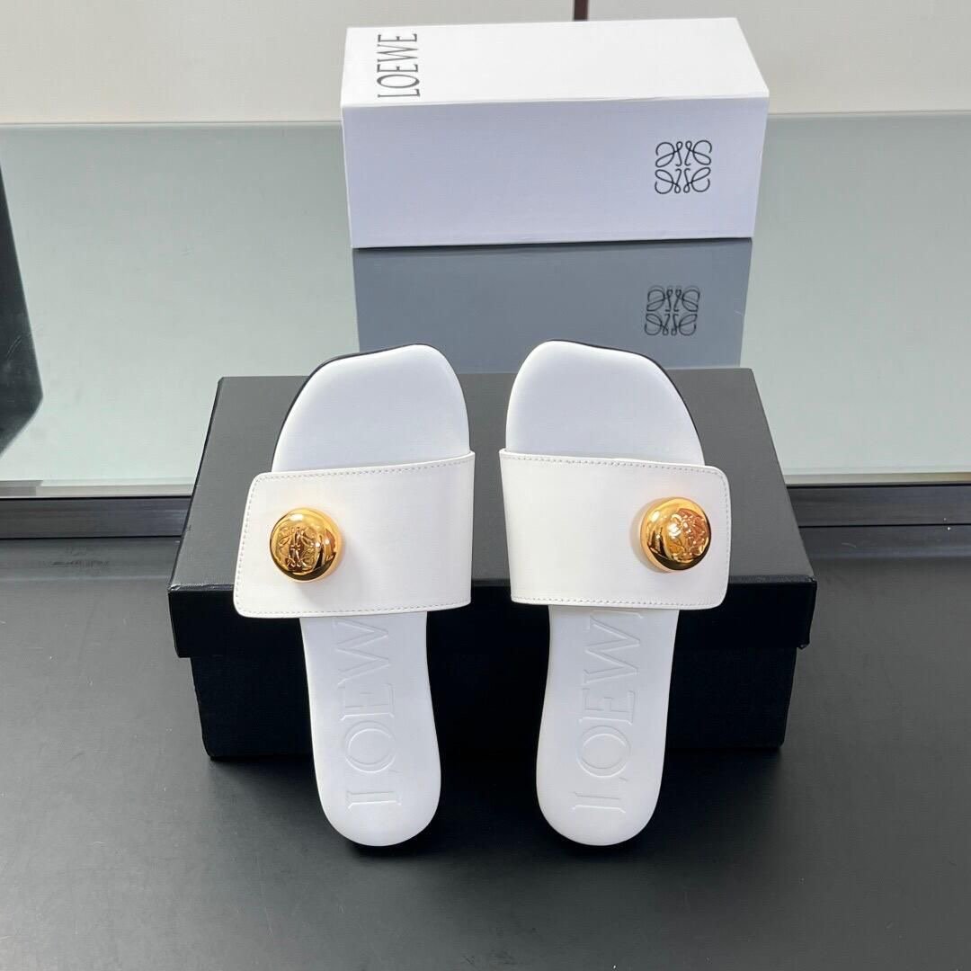 Loewe Sandals in White Gold - Afbeelding 3