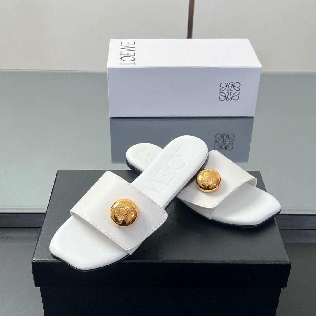 Loewe Sandals in White Gold - Afbeelding 8