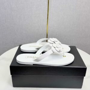 Alternative view of Chanel Camellia Sandals in White