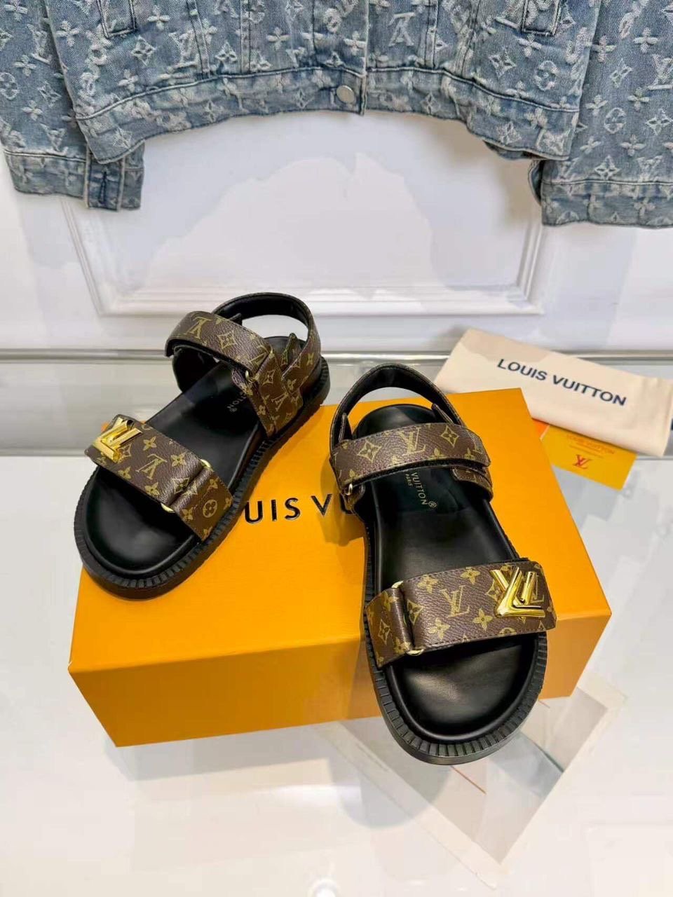 Louis Vuitton Sandals in Brown Gold
