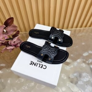 Alternative view of Celine Marina Slide Sandals in Black