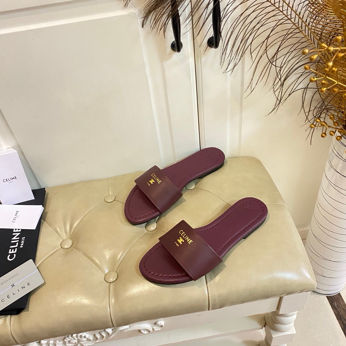 Celine Coast Sandals in Burgundy - Afbeelding 2