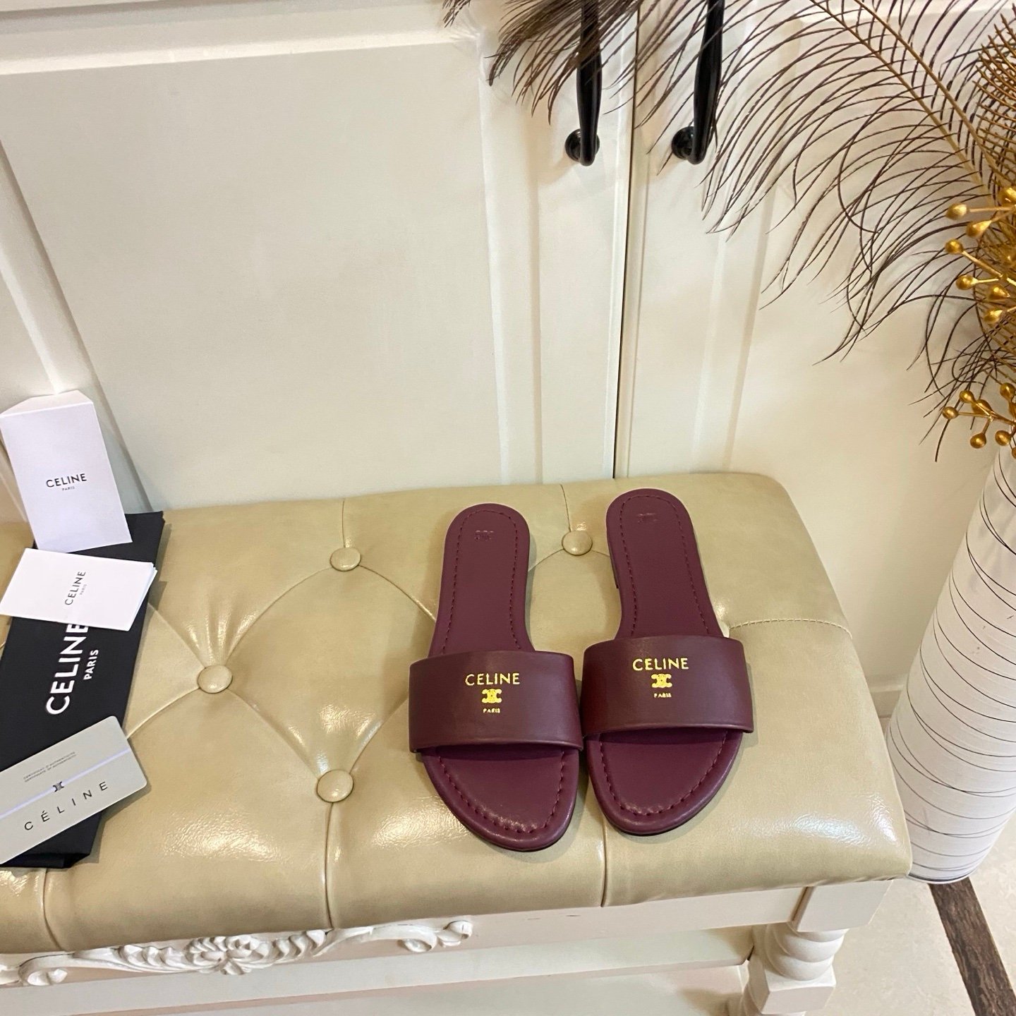 Celine Coast Sandals in Burgundy - Afbeelding 3