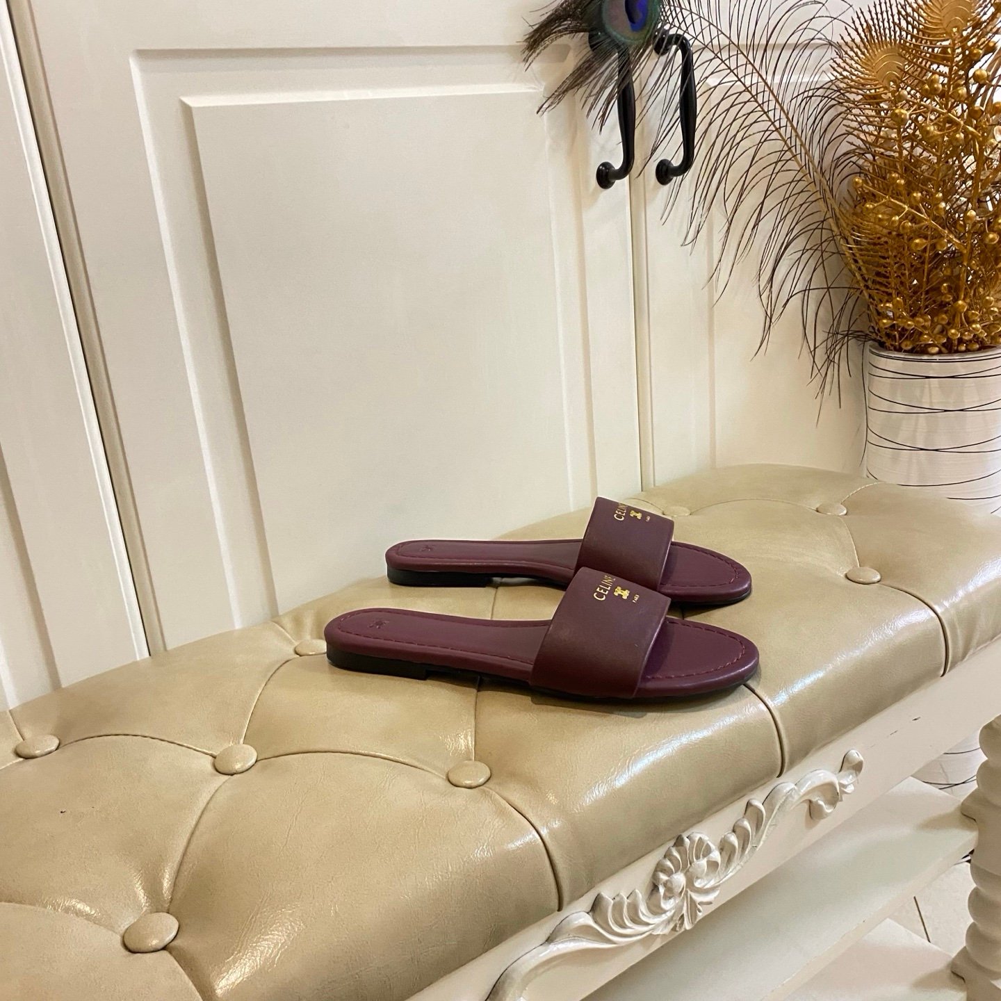 Celine Coast Sandals in Burgundy - Afbeelding 4