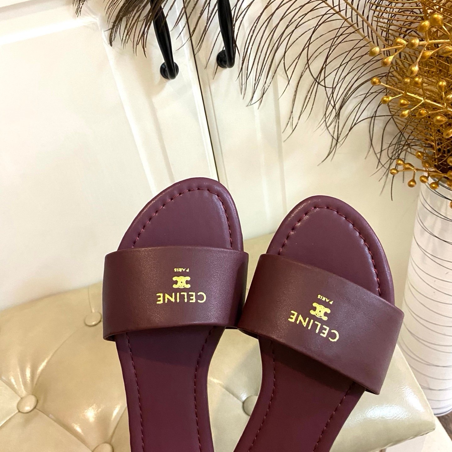Celine Coast Sandals in Burgundy - Afbeelding 5