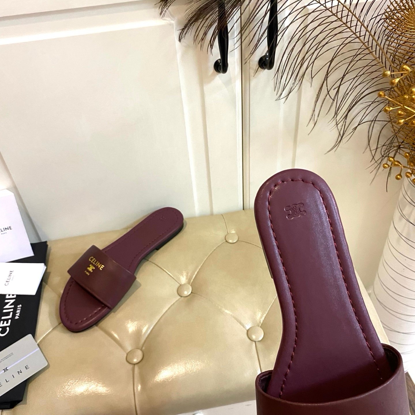 Celine Coast Sandals in Burgundy - Afbeelding 7