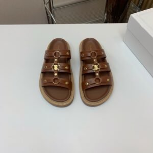 Celine Tippi Sandals in Brown Gold
