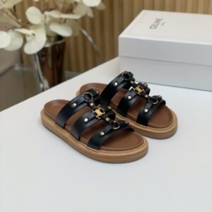 Alternative view of Celine Tippi Sandals in Black Gold