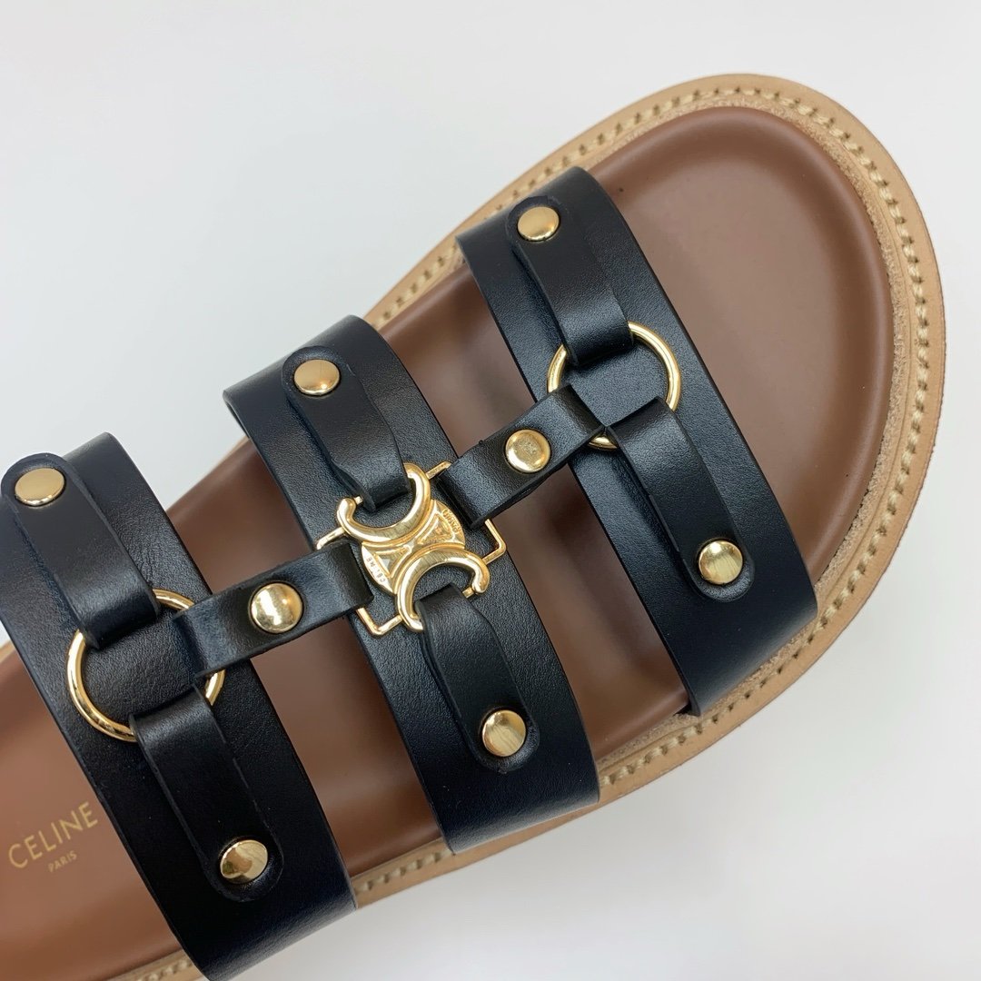 Celine Tippi Sandals in Black Gold - Afbeelding 4