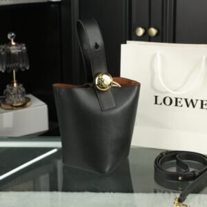 Loewe Mini Pebble Bucket in Black