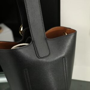 Alternative view of Loewe Mini Pebble Bucket in Black