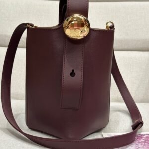 Alternative view of Loewe Mini Pebble Bucket in Burgundy