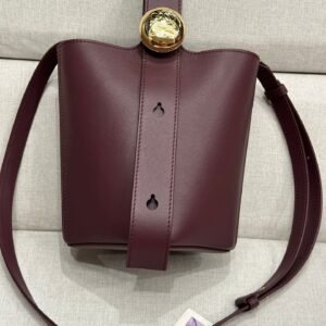 Loewe Mini Pebble Bucket in Burgundy