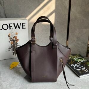 Loewe Hammock Flip Tote Bag in Dark Chestnut