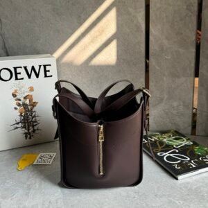 Alternative view of Loewe Hammock Flip Tote Bag in Dark Chestnut