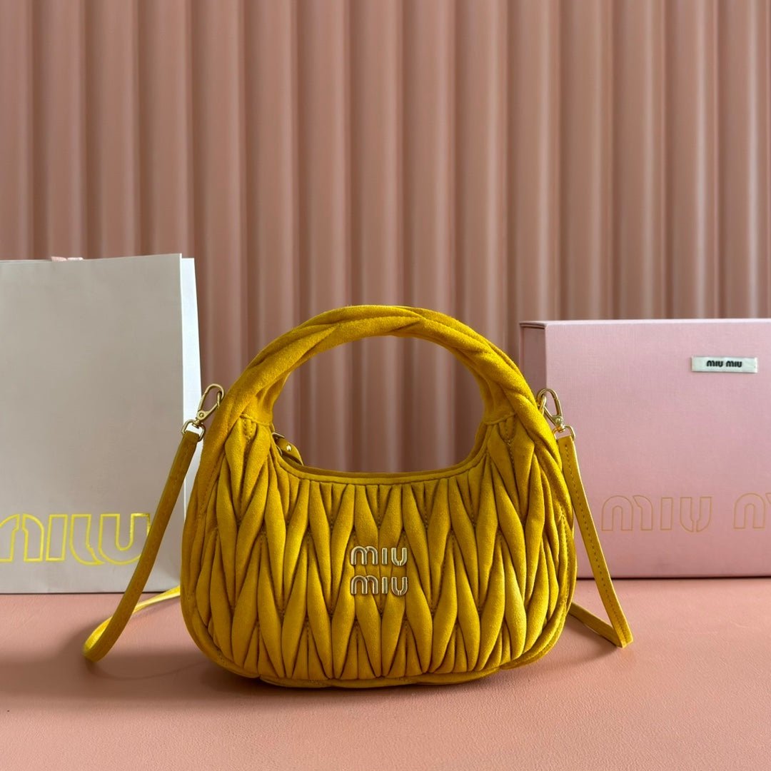 Miu Miu Small Wander Bag Yellow Suede
