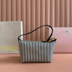 Alternative view of Miu Miu Jacquard Striped Pouch Beige Blue