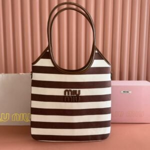 Miu Miu Ivy Shopper Brown Beige