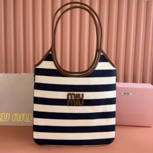 Miu Miu Ivy Shopper Blue Brown