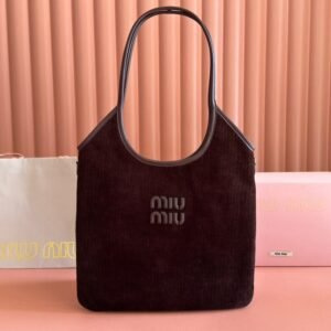 Miu Miu Ivy Shopper Dark Brown