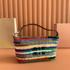 Miu Miu Multicolored Crochet Pouch