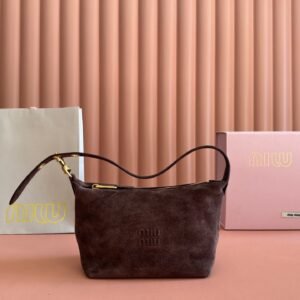 Miu Miu Dark Brown Suede Pouch