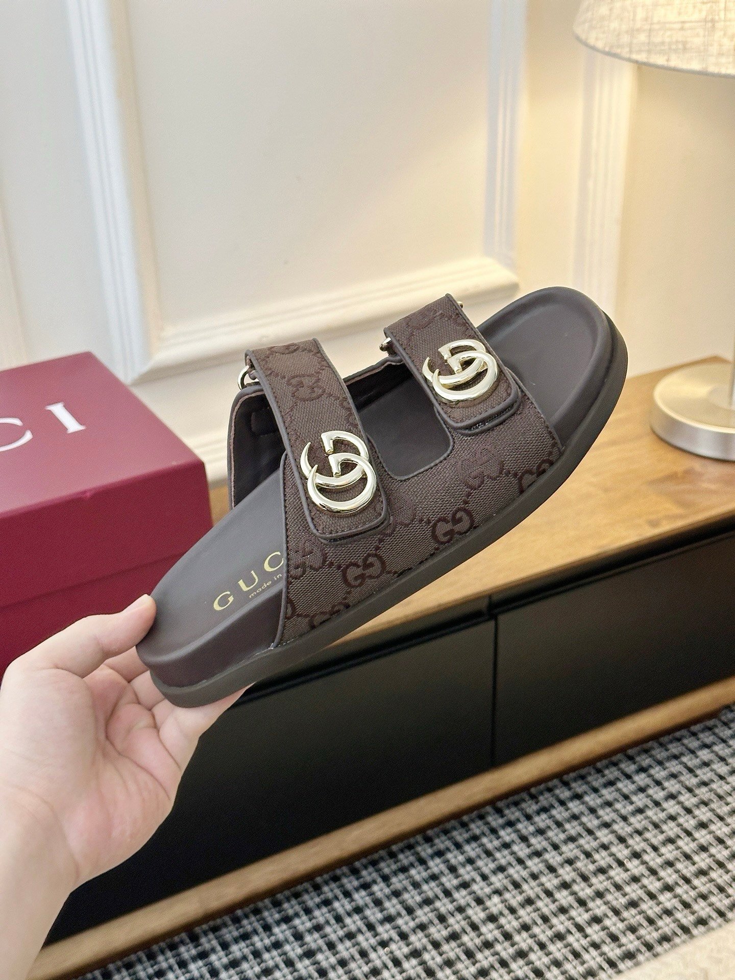 Gucci Sandal Double G in Dark Brown - Afbeelding 3
