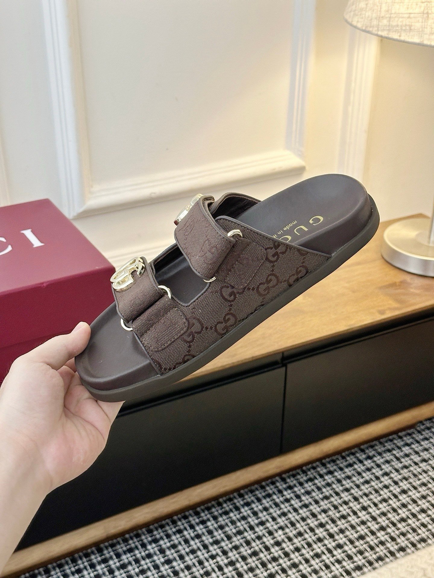 Gucci Sandal Double G in Dark Brown - Afbeelding 4
