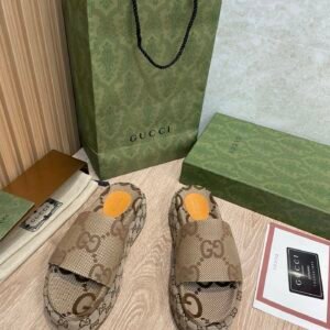 Alternative view of Gucci Platform Slide Sandal in Brown