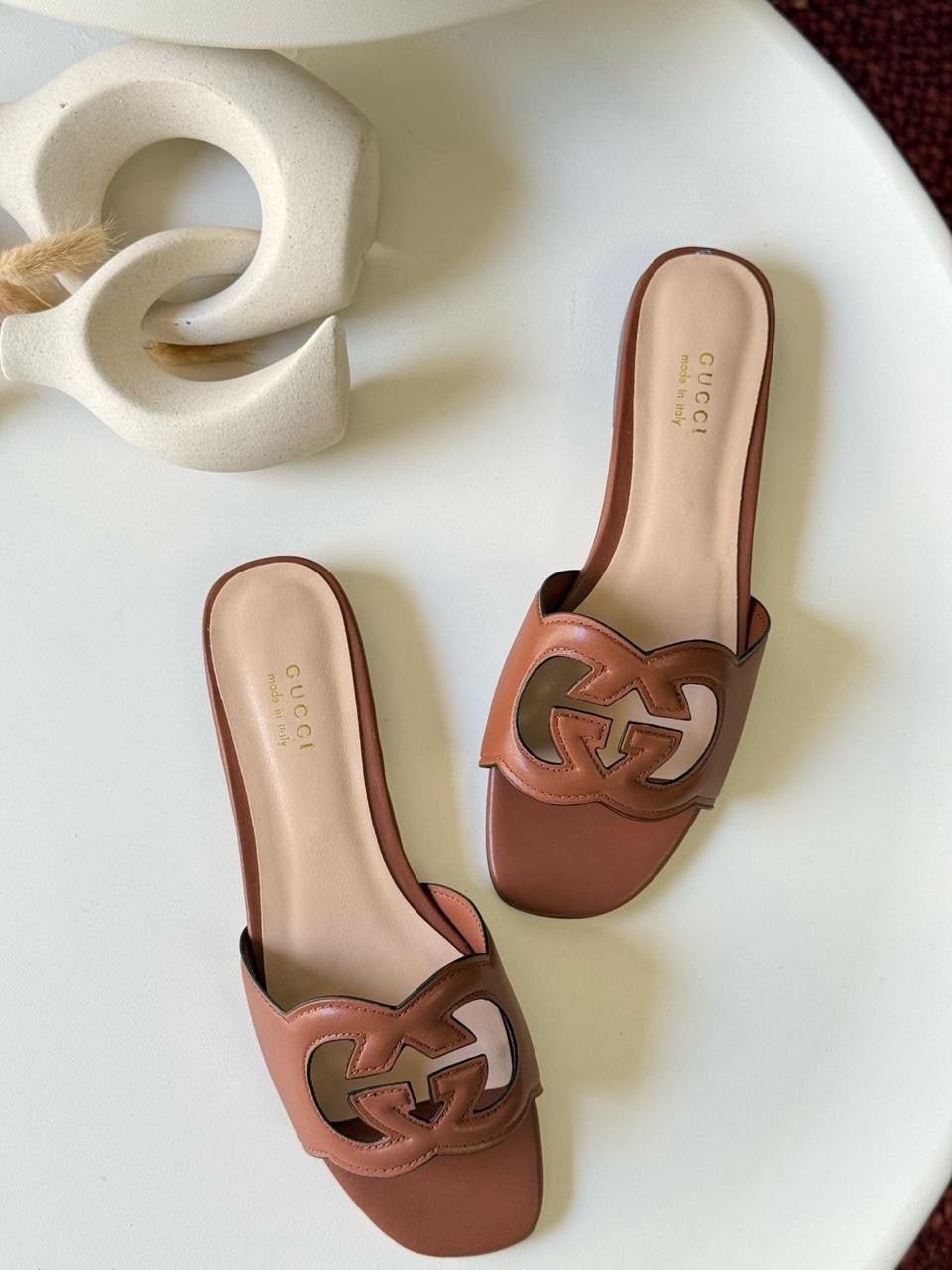 Gucci Slide Sandal in Brown