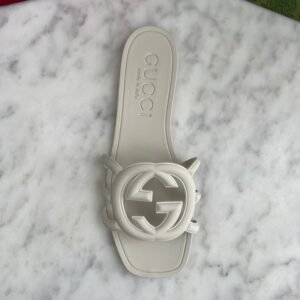 Alternative view of Gucci Rubber Slide Sandals in White